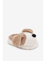 Dětské plyšové bačkory pejskové béžové Farnise