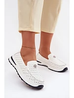 Dámské prodyšné mokasíny z přírodní kůže Kemela