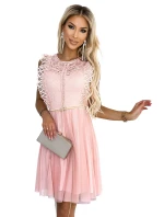 454-2 Šaty GRETA s krajkou a zlatým páskem - BRUSSWIN