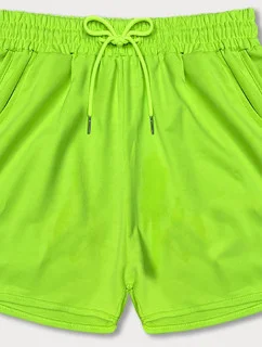 Dámské sportovní šortky v neonově zelené barvě (8K951-153)