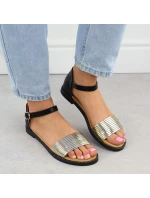 Dámské černo-zlaté sandály Filippo DS6917