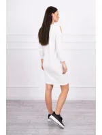 Rukojeť se šaty s potiskem v barvě ecru