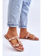 Dámské pantofle s velkými cvočky Nude Mercure Dámské pantofle s velkými cvočky Nude Mercure