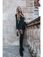 Dámské nadkolenní kozačky Tahlina na sloupku – černé