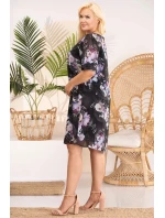 Dámské šaty SC331 černé s květy - Karko