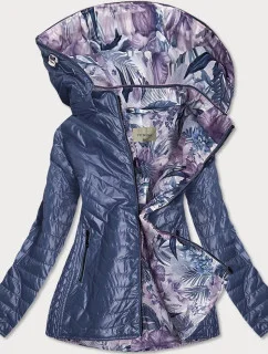 Světle modrá dámská bunda s ozdobnou podšívkou (MM21)