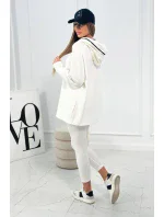 Bavlněná mikina s kapucí + legíny ecru Bavlněná mikina s kapucí + legíny ecru