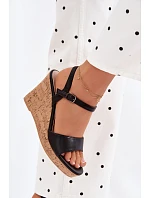 Dámské sandály na platformě Černé Clarabella