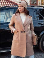 Dámský oversize dlouhý kabát BARALITE z jehněčí kůže béžový FashionStreet NY0710