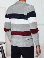 Pánský pruhovaný šedý svetr FashionStreet WX2241