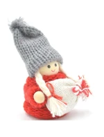 DEKORATIVNÍ PANENKA S TAŠKOU ČERVENÁ DÍVKA 7,5 CM