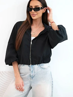 Dámská bavlněná bomber bunda na zip černá