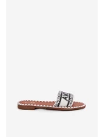 Dámské sandály na plochém podpatku se zdobením Amore bílé Avelina