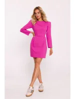 M805 Mini šaty s dlouhými rukávy - růžové