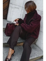 M885 Kabát látkový - bordó