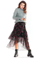 Dámská sukně A331 černá s květy - Awama Dámská sukně A331 černá s květy - Awama