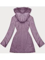 Růžová oboustranná dámská prošívaná bunda - kožíšek (H-897-38)