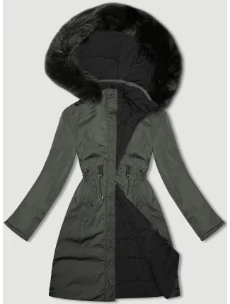 Army-černá oboustranná dámská bunda pro přechodné období J Style (16M9159-136) Army-černá oboustranná dámská bunda pro přechodné období J Style (16M9159-136)