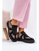 Dámské Tenisky S Leopardím Vzorem Na Platformě Černé Nativira