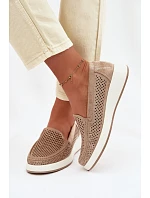 Dámské krajkové mokasíny Sergio Leone MK097H zlaté