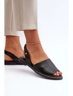 Černé kožené nazouvací sandály Lemar Alivia