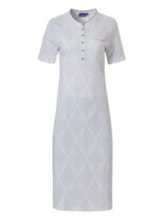 Dámská noční košile 10231-116- 4 bílá-šedý vzor - Pastunette