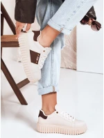 Dámské tenisky na platformě béžové FashionStreet ZY1057