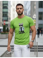Pánské tričko Stay COOL s potiskem limetkově zelené FashionStreet NX5018R Pánské tričko Stay COOL s potiskem limetkově zelené FashionStreet NX5018R