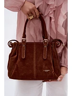 Kožená kabelka z ekologické semiše Camel Vessia