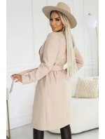 582-1 Polský pohodlný kabát s barevnou vložkou na límci - BEISE