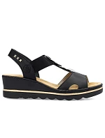 Dámské sandály na podpatku pohodlné černé Rieker 67498-00