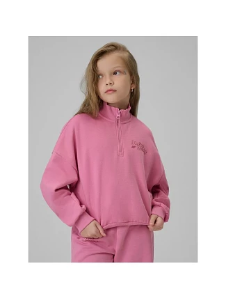 Dívčí mikina z fleece, regular střih, bez kapuce, 4F 4FJRSS26TSWSF2625-54S Dívčí mikina z fleece, regular střih, bez kapuce, 4F 4FJRSS26TSWSF2625-54S