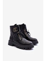 Dámské boty Workery s ozdobou černou Toye