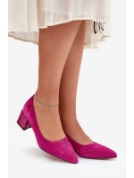 Semišové Hladké Lodičky S Špičatými Špičkami Vinceza 66736 Fuchsie