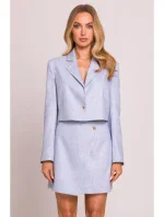 M853 Oříznuté sako - světle modré