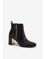 Dámské kotníkové boty na sloupku Camilyn – černé