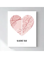 Personalizovaný magický fotoobraz v rámu - 40x50 - Dvě místa, jedno srdce Personalizovaný magický fotoobraz v rámu - 40x50 - Dvě místa, jedno srdce