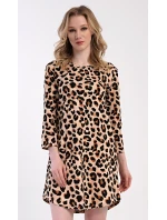 Dámské domácí šaty s tříčtvrtečním rukávem Leona