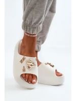 Dámské Lehké Pěnové Žabky S Ozdobami Bílé Orchia