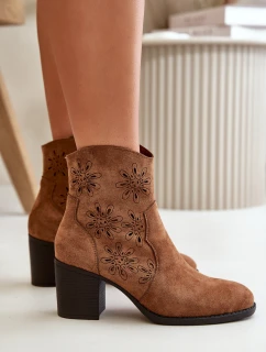 Boty S Prodyšným Svrškem Na Podpatku Eko Semišové Hnědé Nevishiia