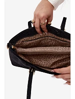 Shopper taška z imitace semiše Černá Araminta
