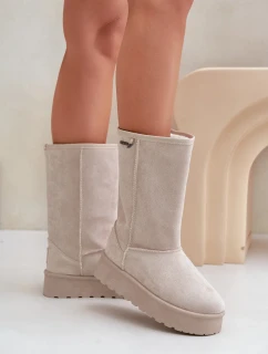 Vysoké Sněhule Na Platformě Big Star OO274894 Světle Béžové