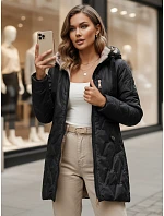 Dámská prošívaná přechodová bunda s kapucí, černá, FashionStreet TY5768 Dámská prošívaná přechodová bunda s kapucí, černá, FashionStreet TY5768