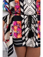 Netopýří šaty s vázáním v pase ecru Netopýří šaty s vázáním v pase ecru