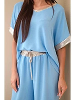 Komplet z viskózy se zlatým lemem modrý Komplet z viskózy se zlatým lemem modrý