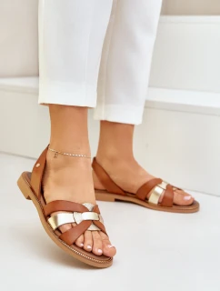 Zazoo 40382 Dámské kožené sandály hnědé