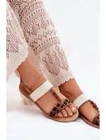 Ploché Dámské Sandály S Korálky Leopardí Hnědé Virona