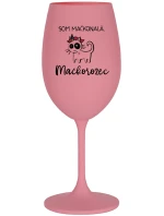 SOM MAČKONALÁ. MAČKOROŽEC - ružový pohár na víno 350 ml