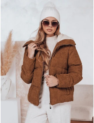 Dámská zimní manšestrová bunda TRENDYGLAM hnědá FashionStreet TY4360