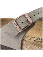 Pánské šedé žabky Birkenstock Gizeh Birko-Flor Nubuck Stone regular wide (43391) dámské Pánské šedé žabky Birkenstock Gizeh Birko-Flor Nubuck Stone regular wide (43391) dámské